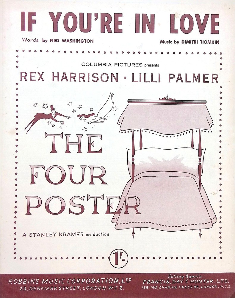 If You&rsquo;re In Love Sheet Music The Four Poster British UK 1952 Film Rex Harrison