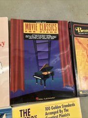Lot Of 5 Various Music Books Piano Guitar Hal Leonard Broadway Love Songs Movies