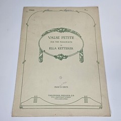 Vintage 1928 Valse Petite for the Pianoforte Sheet Music by Ella Ketterer