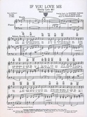 If You Love Me Sheet Music Marguerite Monnot English And French Lyrics