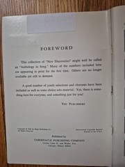 NEW DISCOVERIES IN SONG; GOSPEL SONGS/CHORUSES/OLD FAVORITES 1968 TABERNACLE PUB