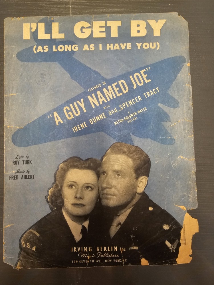I&rsquo;ll Get By Vintage Sheet Music Featured In A Guy Named Joe 1943 Irving Berlin