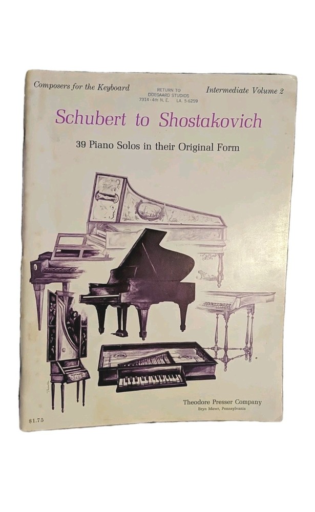 Schubert to Shostakovich 39 Piano Solos In Original Form INTERMEDIATE 2 1969