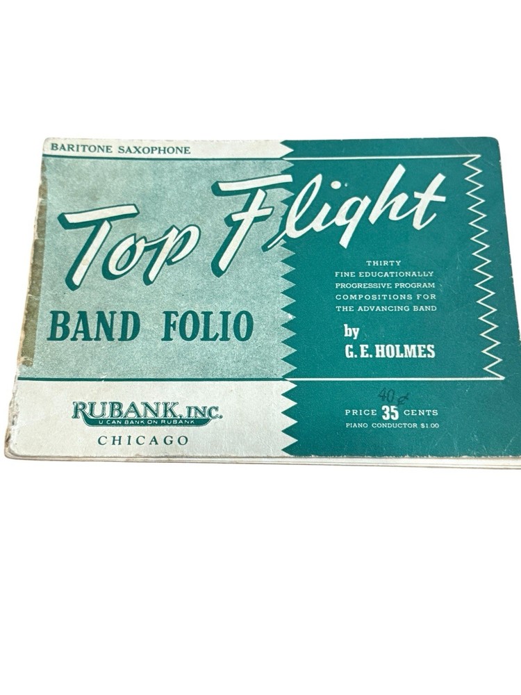 VTG 1940 Top Flight Band Folio Baritone Saxophone Music Book Rubank