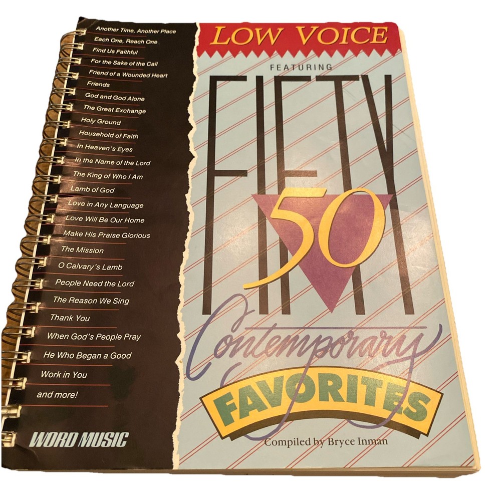 50 Contemporary Favorites Low Voice Bryce Inman WordSheet Music 1991 Vintage
