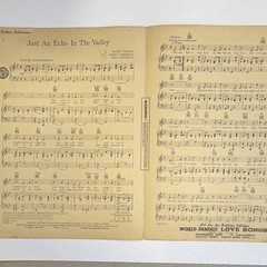 Robbins Music Corp Just An Echo In The Valley Pop Sheet Music Piano/Vocal Solo