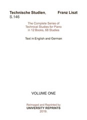 Liszt S.146 Technical Studies for Pianoforte VOL 1 Technische Studie Loose-Leaf