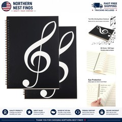 160 Pages Blank Sheet Music Notebook – 2 Pack, Durable Hardcover for Composers