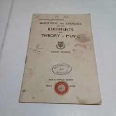 Questions & Exercises On The Rudiments & Theory Of Music Trinity College vintage