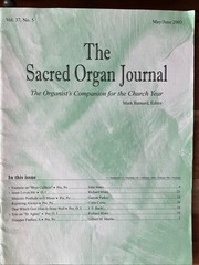 The Sacred Organ Journal, May/June 2003