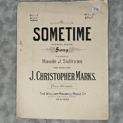 1904 Sometime! Eternal Peace Song Sheet Music Maude J Sullivan Christopher Marks