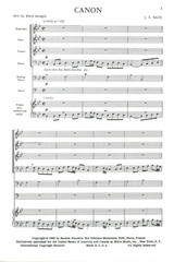 J. S. Bach Canon Sheet Music for SATB Chorus Bass Percussion 1964 Swingle Jazz