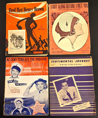 1924 1925 1944 (2) Vintage Lot of 4 Sheet Lyrics Words Music
