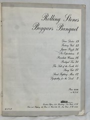 Rolling Stones Beggars Banquet Songbook Sheet Music Piano Tablature 1968