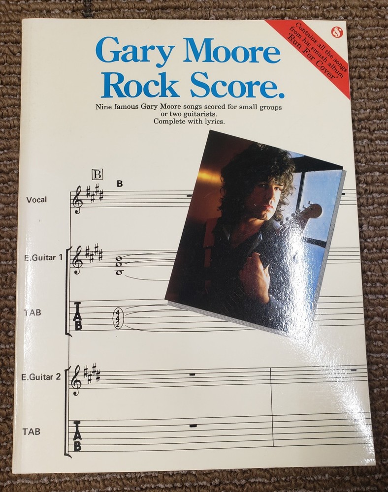 Gary Moore Rock Score Book « RUN FOR COVER » Full Album Transcribed AMSCO 1987