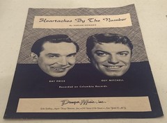 Heartaches By The Number Featuring Ray Price & Guy Mitchell Vintage Sheet Music