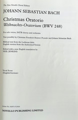 JS Bach Christmas Oratorio Vocal Score Music Book English & German Novello
