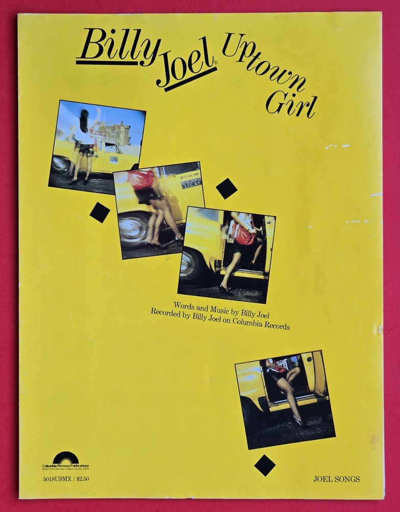 Billy Joel Uptown Girl Sheet Music Piano Vocal Guitar Vintage 1983 USA SELLER