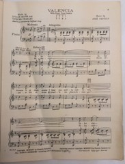 Valencia A Song Of Spain Circa 1926 Jose Padilla Lucien Boyer SheetNoteMusic