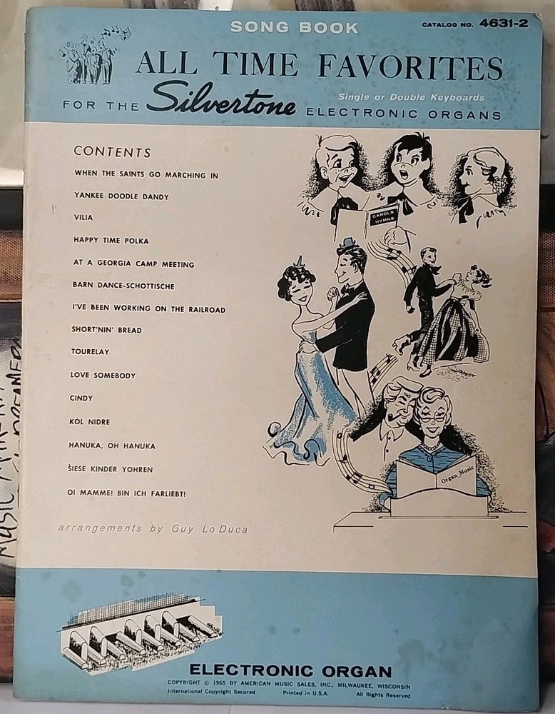 1965 « All Time Favorites » Song Book For Silvertone Electronic Organ Keys #4631-2