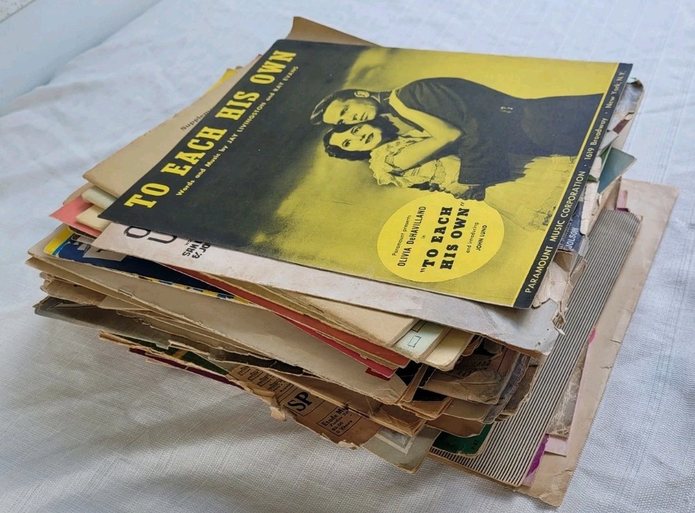 Antique & Vintage Sheet Music Lot 1800s-1940s Art Deco Illustrated Covers