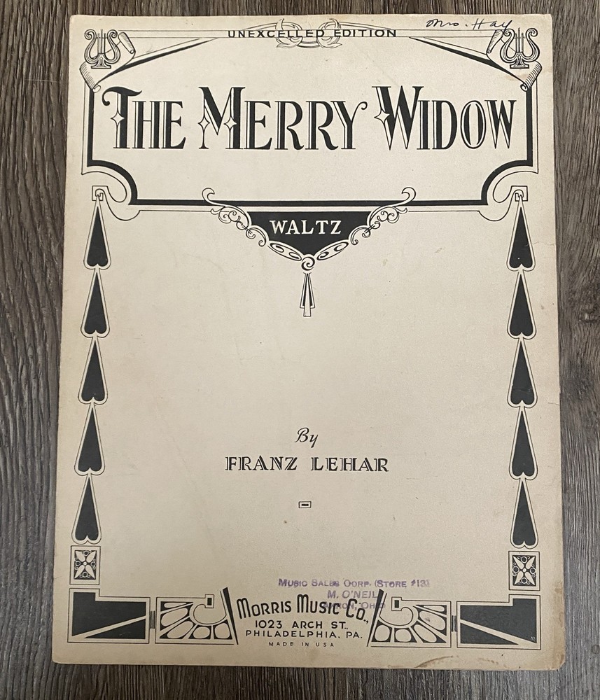 The Merry Widow Waltz 1933 Franz Lehar Piano Solo Unexcelled Edition