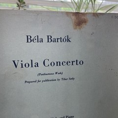 Bela Bartok Viola Concerto Viola and piano Boosey and hawkes 1949