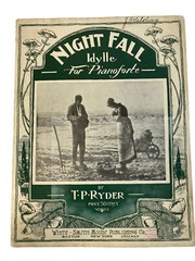 Nightfall Idylle for Pianoforte by Ryder 1873 1901 Large Format Sheet Music Art