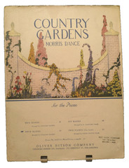 1933 Country Gardens Morris Dance Sheet Music Piano Multiple Hands Cover Art F1R