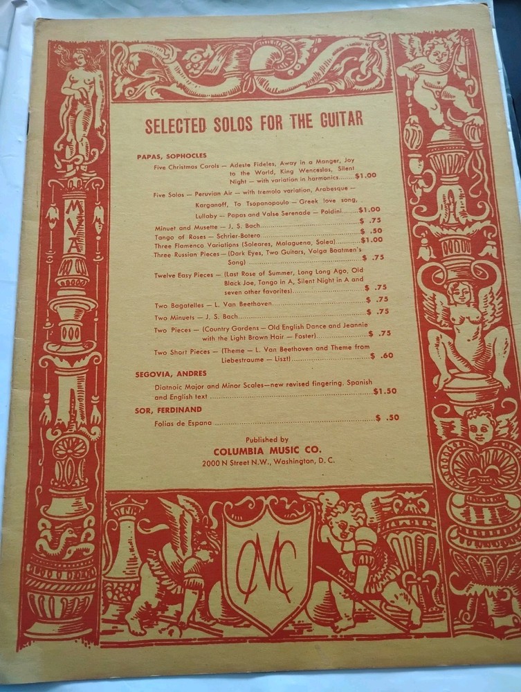 Vintage Segovia Diatonic Major Minor Scales Classical guitar Solos Sheet Music