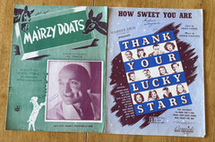 Mixed Lot of 47 Vintage 1940&rsquo;s Piano Vocal Sheet Music. Folk, Pop, Etc.