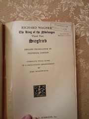 1904 Wagner Siegfried Vocal Score Paperback G Schirmer Opera Score – Acceptable