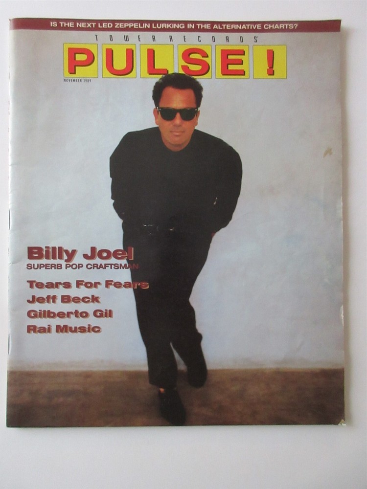 1989, Billy Joel, « PULSE » Magazine (No Label) Scarce / Vintage TOWER RECORDS