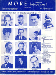 Sheet Music Vintage More Theme from Mondo Cane 1963 Multiple Artists Recorded #1