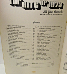 Top Hits of 1973 & Great Standards Sheet Music Vocal-Piano Vintage Big 3 Corp