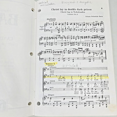 Bach Cantata No 4 Choral Piano Vocal SATG Score Christ Lag in Todesbanden Music