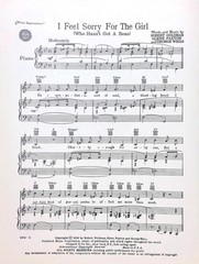 I Feel Sorry For The Girl Sheet Music First Impressions 1959 Musical Flop Weiss