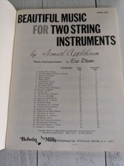 Piano Acc. Beautiful Music For Two String Instruments Samuel Applebaum Song book
