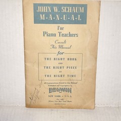 Vintage 1940s John W Schaum Manual For Piano Teachers Sheet Music Booklet