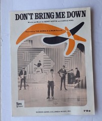 Vintage Animals 1966 – Don’t Bring Me Down – Sheet Music – English Blues Rock