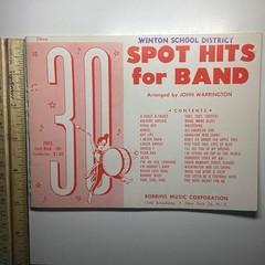 Robbins Music Corporation MPN 30 Spot Hits for Band Oboe Song Book Marching