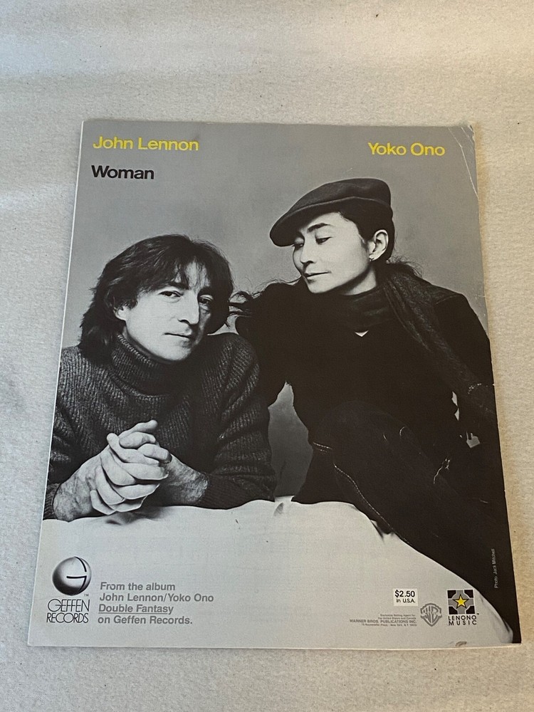John Lennon Yoko Ono Woman Sheet Music Piano Vocal Guitar 1981 Lenono