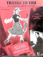 Thanks To You Sheet Music Somebody Loves Me Betty Hutton Ralph Meeker 1952 Film