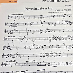 Joseph Haydn Divertimento A Tre Score Sheet Music Horn Violin Cello 1767 Vtg
