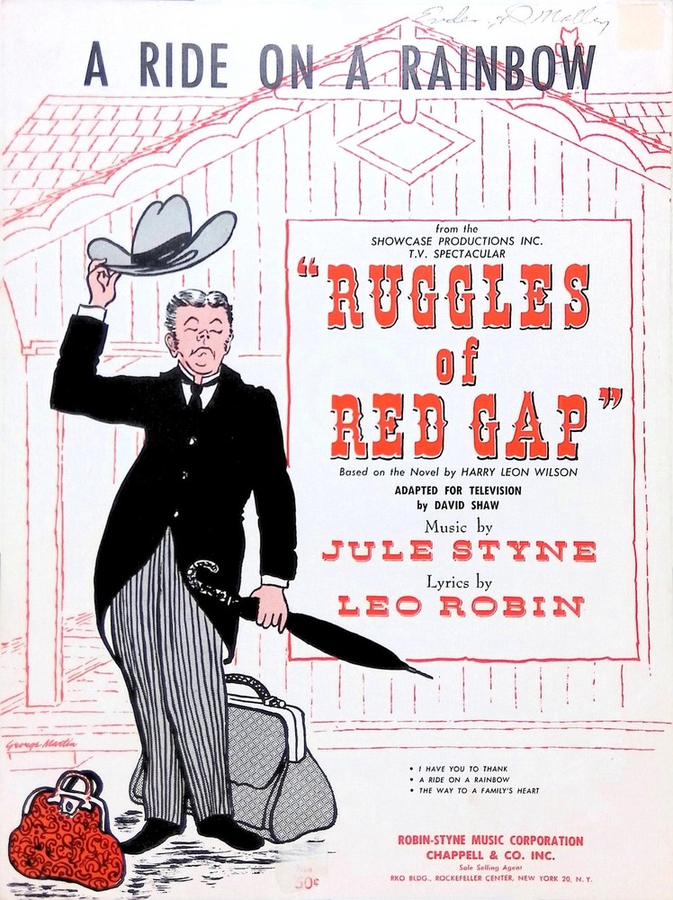 Ride On A Rainbow Sheet Music Ruggles Of Red Gap 1957 TV Musical Jule Styne
