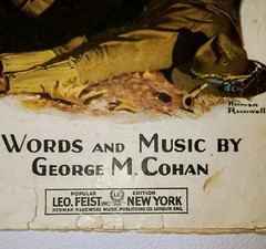 Over There Cohan Piano Voice Sheet Music English & French Feist Antique 1917