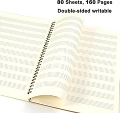 160 Pages Blank Sheet Music Notebook – 2 Pack, Durable Hardcover for Composers