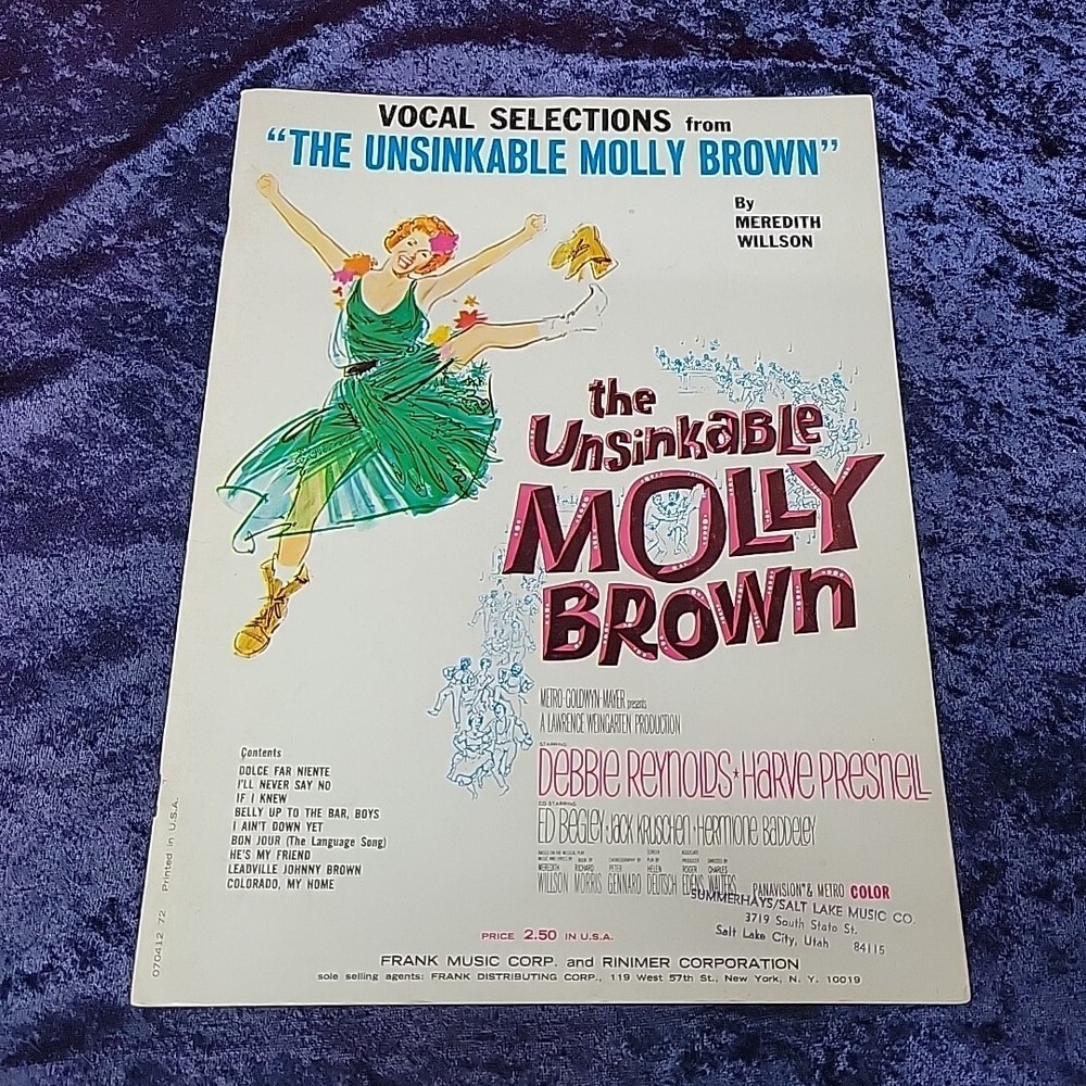 1989 The Unsinkable Molly Brown Vocal Selections / Sheet Music Songbook