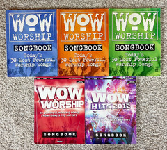 WOW Worship Song Books, Lot of 5, Purple Red Blue Orange Green, Paperbacks