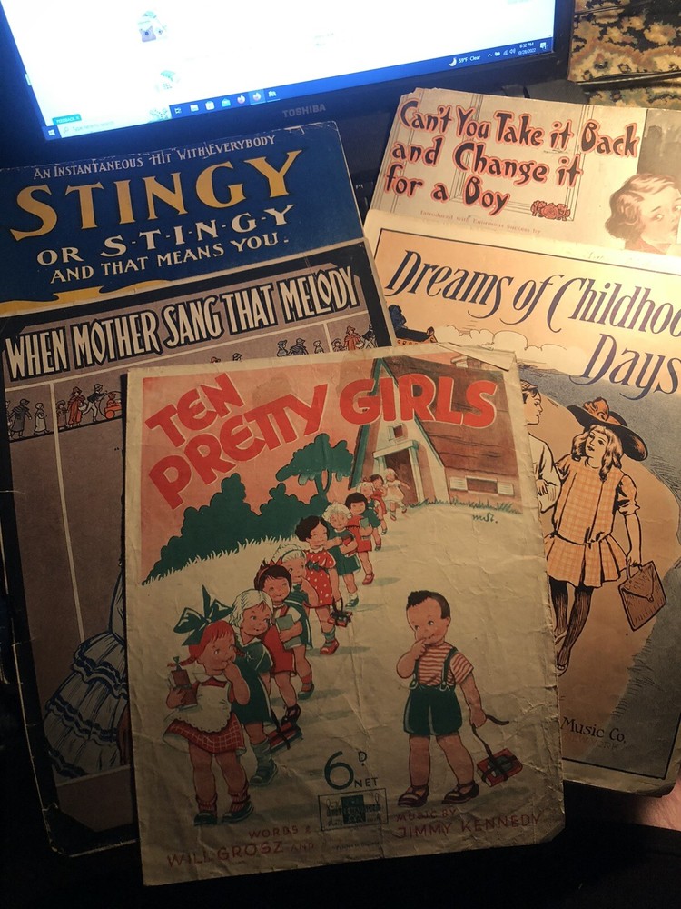 5-pack 11×14 sheet music pre-1920 Kids/Childhood Days